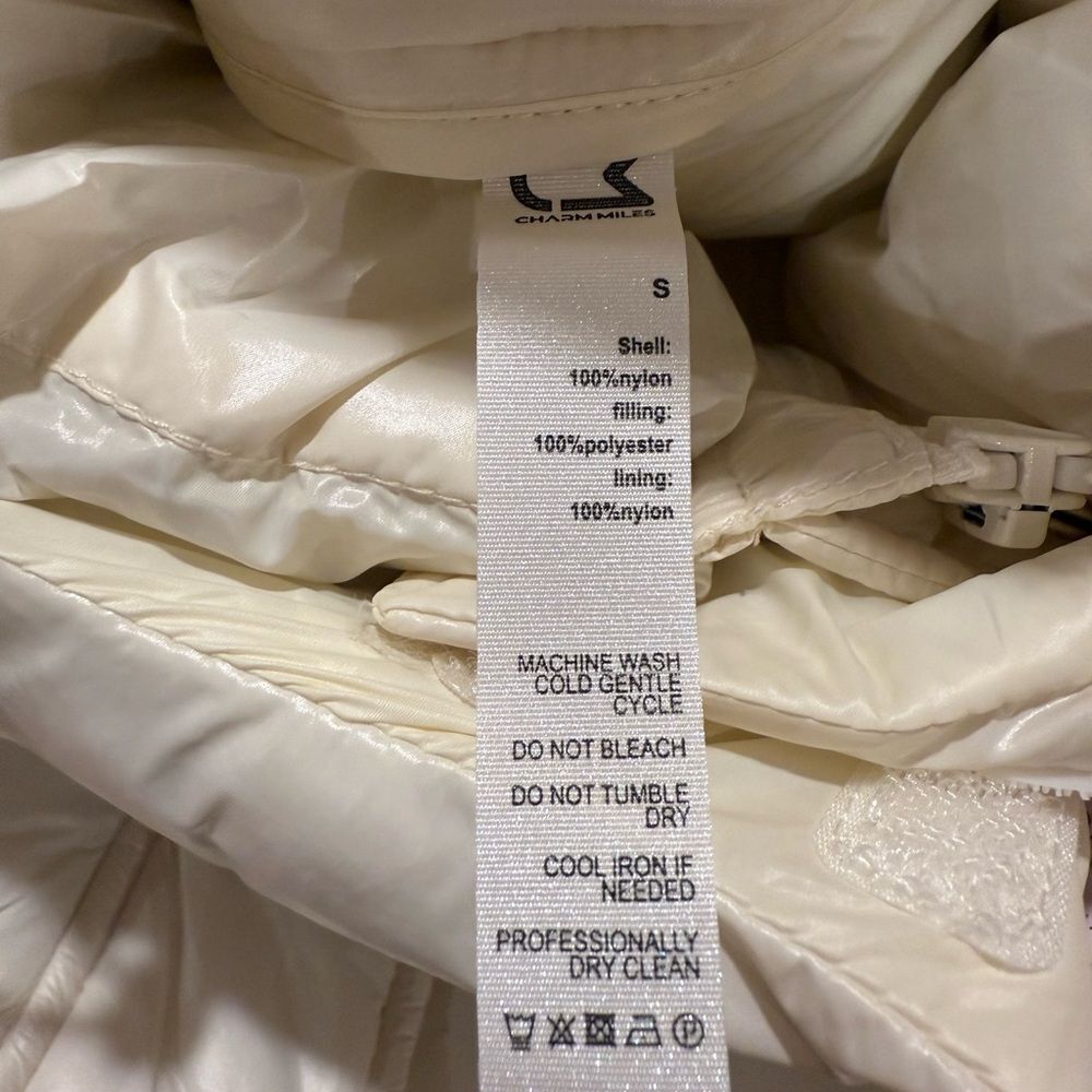 Charm Miles Women's Cream Puffer Jacket NWT - Picture 9 of 10